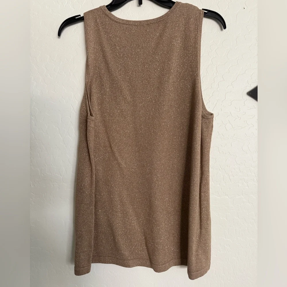 CHICO’S Gold Lurex Sweater Tank - NEW w/ Tags - Size 2 (Large) - Picture 5 of 9